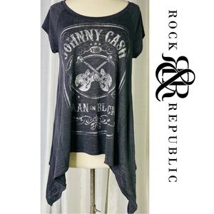 Rock & Republic Black Graphic Top